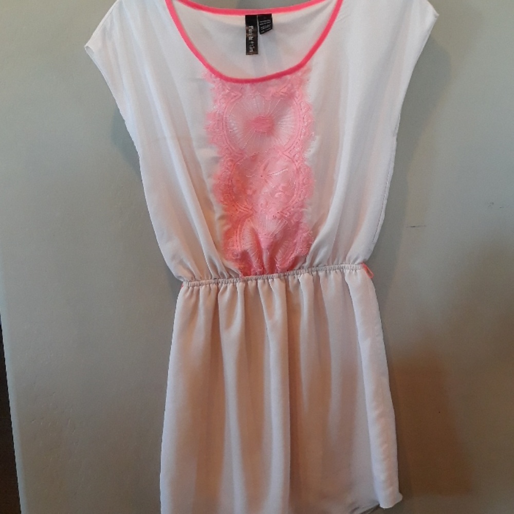 Cream with Coral Dress